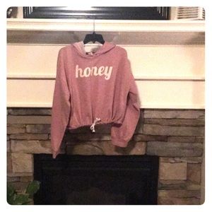 Long sleeve hoodie croptop honey print